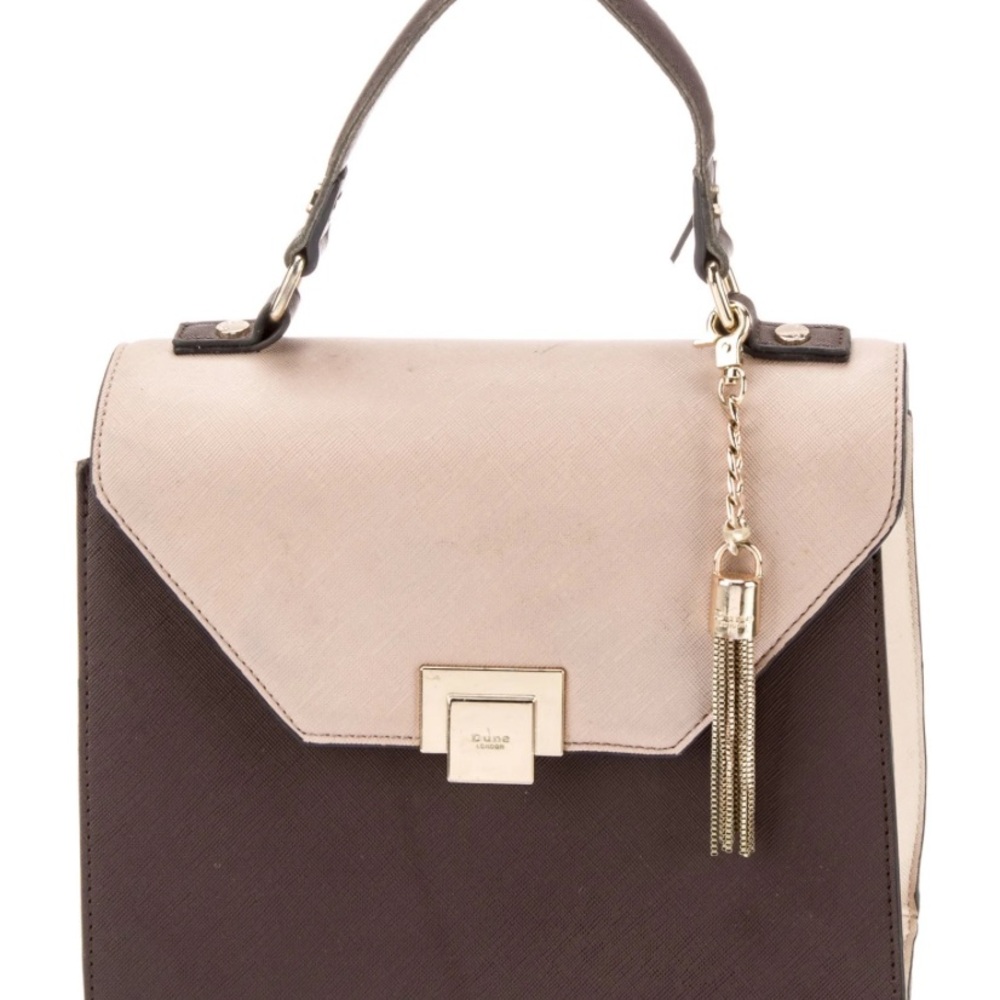 Dune London Leather Tassel Elegant Two-Tone Handbag